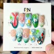 BYFIRYALGINA | Press on Nails | LUXURY KOI HAND PAINTING | Handmade Handmade Handmade