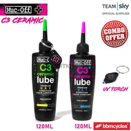 Muc-Off C3 Ceramic Lube 120ml Combo Muc Off Dry and wet lube bicycle chain lubes