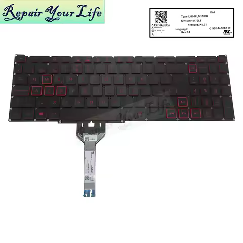 PT-BR Brazil Spanish US Backlit Keyboard For Acer Nitro 5 AN517 52 AN517 53 AN515 56 AN515 57 LG05P-