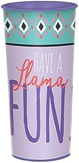 "Llama Fun" Purple and Teal Party Favor Plastic Cup 16 Oz