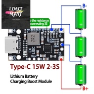 MSaccessories Type-C USB 2/3S BMS 15W 8.4V 12.6V 1.5A 2S 3S BMS Lithium Battery Charging Boost Modul