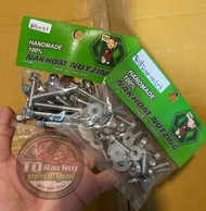 🔻น้าคมน็อตซิ่งแท้💯🔻ชุดน็อตแคร้ง+น็อตชุดสี (กลึงมือ) สำหรับรถรุ่น Wave125ปลาวาฬ /LED