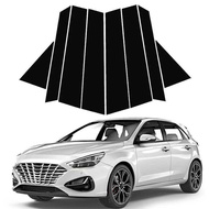 8Pcs Glossy Black Car Window Door Column B C Pillar Post Cover Trim For Hyundai I30 Hatchback