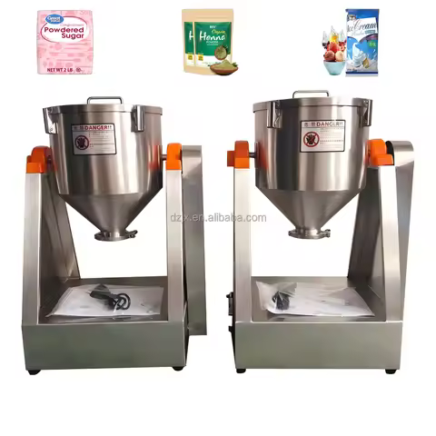 DZJX 3kg 10L Henna Powder Rotary Mixer Soft Ice Cream Mixing Food Nut Drum Blending Machine Acrylic