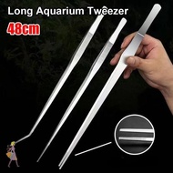 YGBG 1Pcs Water Grass Clip, Long Tong 48cm Aquarium Tweezer, Durable Stainless Steel Aquarium Suppli