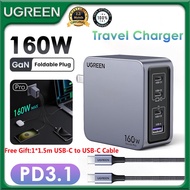 UGREEN 160W USB C Charger 4-Port PD 3.1 GaN Fast Charger Power Adapter