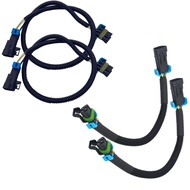 Amrxuts 4pcs 4 Wires Black Oxygen O2 Sensor Header Extension Harness 2 * 24 inches+2 * 12 inches for