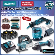 MAKITA 18V Cordless Woodwork Combo Kit A (DJV184 Jig Saw / DJR183 Recipro Saw /  DGA402 Angle Grinde