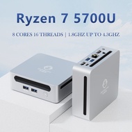GenMachine Ren5000 Ryzen 7 5700U Mini PC 8 Cores 16 Threads 1.8GHz Up to 4.3GHz DDR4 3200MHz RAM M.2