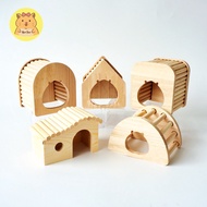 Wooden Hideout Hamster Small Animal House Natural Wood Comfort House