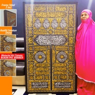 Art Canvas Frame Pintu Kaabah kiswah Full Wrapping Frame Gambar Kaabah