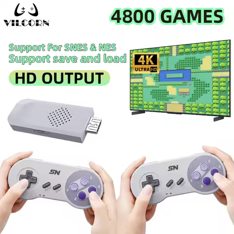 VILCORN 16-bit Mini Everdrive Wireless Dendy Retro Portatil TV Game Stick Console For Super SNES NES