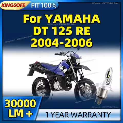1Pcs LED Headlight Motorcycle Bulbs 30000LM Wireless Canbus Moto Lamp 6000K For YAMAHA DT 125 RE 200