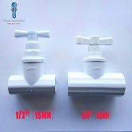 【1/2”  3/4”】PVC Stopcock | 15mm 20mm Plastic Stopcock | Stopcock Stop Valve White