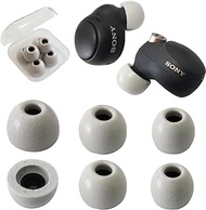 Memory Foam Tips for Sony LinkBuds S/WF-C500 Ear Tips for Sony Earbuds WF-1000XM4 WF-1000XM3 LinkBuds S Replacement Tips Fit Charging Case 3 Pairs LMS White