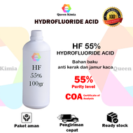 HF 55% ( Hydrofluoride Acid ) 100gr / HF Pembersih Kerak & Jamur Kaca / HF 55% 100gram Murah