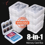 [Wholesale Price] Clear Plastic SIM Cards Protective Case / 8 in 1 Micro SD Memory Card Storage Box / Mini SD SDHC TF MS Memory Card Holder / Travel Portable Anti-shock Card Case