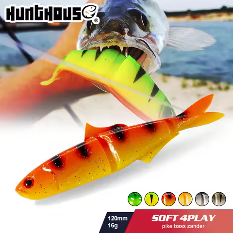 Hunthouse Soft Fishing Lure Savage Gear Cannibal Wobbler Silicone Swimbait 120mm 16g 3PCS Saltwater 