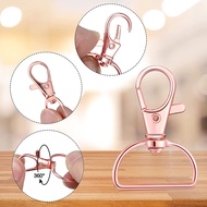 10Pcs Swivel Clasps with D Rings Lanyard Snap Hooks Keychain Clip Hook Metal Lobster Claw Clasps for