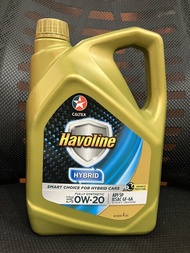 Caltex Havoline® Fully Synthetic Hybrid ฮาโวลีน® ฟูลลี่ ซินเธติก ไฮบริด SAE 0W-20 4 ลิตร