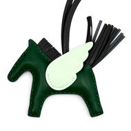 全新 ★ HERMES Rodeo 吊飾 Pegasus PM Vert Moyen/Ardoise/Vert Peppermint Agneau Milo Veau Swift 包吊飾 W 郵票法國