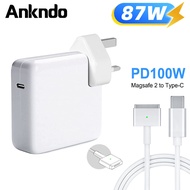 Charger for Mac Air Pro USB C 87W for Mac Laptops / Charging Cable USB C TypeC To Magaf 1/2 Cable Co