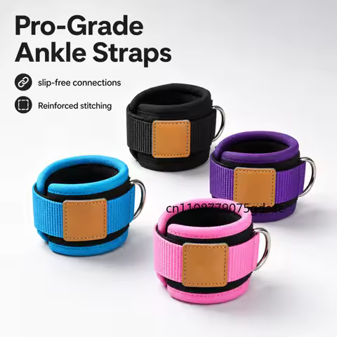 1Pcs Adjustable Padded Ankle Wrist Cuffs Padded Straps D-Ring Glute Kickback for Cable Machine, Idea