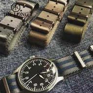 Premium Quality Nylon Watch Strap 20mm 22mm Seatbelt Watch Band 007 James Bond Military Striped Watc