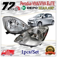 Perodua Viva / Viva Elite Head Lamp - Chrome