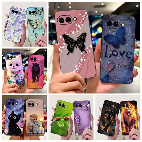 For Google Pixel 9A Case Stylish Butterfly Painted Cover Soft Silicone Phone Case For Google Pixel 9