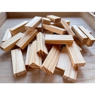 Fine Akas Wood Blocks 2.5 x 1.5 x 7.5 cm Made of Dutch teak wood