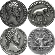 Marcus Aurelius, 2 Famous Ancient Roman Coins of Marcus Aurelius, Rome's 900th Aniversary & Victory 
