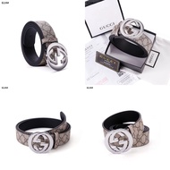 Belt Leather Silver Hardware G14