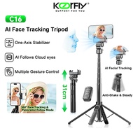 Koorfly C16 AI Face Tracking Selfie Stick One-Axis Stabilizer Anti-Shake Tripod with Bluetooth Remot