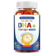 SresXrefas DHA + Omega Gummies for Kids (60 Gummies) | Chia Seed and Algae DHA Oil 50mg + Omega 3/5/
