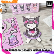 Rix DIY Paper Doll Sanrio / Labubu Toys - Sanrio Puppet Doll / Labubu Paper Doll