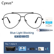 Cyxus Trendy Aviator Metal Black Computer Eyeglasses Anti Radiation UV-8805