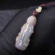 冰種紫羅蘭飄花翡翠寶瓶觀音菩薩 | 天然緬甸玉翡翠A貨 | 送禮