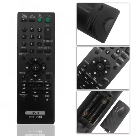 Replacement TV Remote Control Compatible with DVP-SR120 DVP-SR320 DVP-SR115 - RMT-D197P/D197A/D198A/