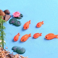 10Pcs/Set Red Fish / Lotus / Lotus Leaf Miniature Landscape Ornaments Garden Bonsai DollHouse Decora