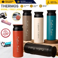 AJ 402 Thermos 500ML Engrave Laser Name Hadiah/Termos Tahan Sejuk Panas/Custom Name/Botol Minum/Boto