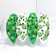 Green Hood Festival Headband Diamond-studded Headband Clover Accessories Female Irish St. Patrick's 