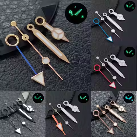 A Complete Set of 12.5mm * 12mm * 8mm NH35 and 12.5mm GMT Watch Hands Suitable for NH34 NH35 and NH3