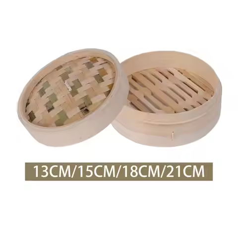Bamboo Steamer Vegetable Steamer for Asian Food Handmade, Bun Steaming Basket Dumpling Steamer for V