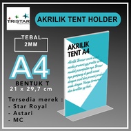 Acrylic Tent HOLDER A4 Acrylic Brochure HOLDER A4 Display Tent CARD Acrylic Display T-Shaped 2MM Thi