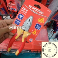 Kìm điện (kìm bằng) cách điện 1000V 6 inches Workpro WP342016