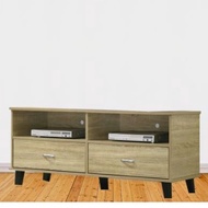 4 ft TV Cabinet , 4 Kaki TV Kabinet  2 Drawer 2 storage cube Display Rack