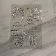 0784-421 b Snowman Animal Transparent Seal Crystal