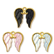 Stainless steel dripping oil angel wing pendant handmade DIY charm accessories wholesale