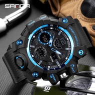 SANDA G Style New Men's Watches 50M Waterproof Shock Sports Military Quartz Watch For Male Digital Wristwatch Clock 6021